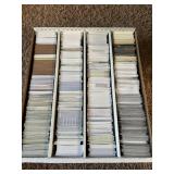 Four Row Box of Baseball and Football Cards, Mix of Players, Years and Brands.