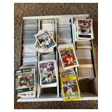 Four Row Box of Baseball and Football Cards, Mix of Players, Years and Brands.