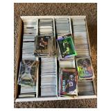 Four Row Box of "Shiny" Sports Cards, Lots of Chrome and Other Newer Modern Baseball, Football and Basketball Cards