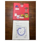 Two Binders for Sports Cards and Trading Cards, White and Red Binders With Sleeves