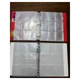 Two Binders for Sports Cards and Trading Cards, White and Red Binders With Sleeves