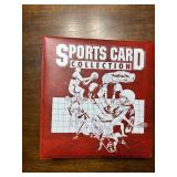 Red Sports Card Binder With New Plastic Sleeves to Hold Trading Cards