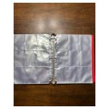 Red Sports Card Binder With New Plastic Sleeves to Hold Trading Cards