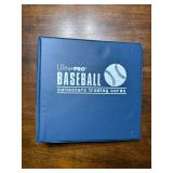 Blue Baseball Card Binder With New Plastic Sleeves to Hold Cards