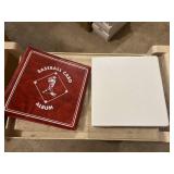 Two Binders for Sports Cards, One Red Binder and One White Binder, Plastic Sleeves/Pages Included