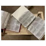 Two Binders for Sports Cards, One Red Binder and One White Binder, Plastic Sleeves/Pages Included