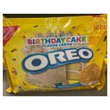 GA 1 - Oreo Birthday Cake Flavor Creme Cookies, 3 Packs, 10.68 oz Each, Exp 08/2025