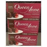 LA 4 - Queen Anne Cordial Cherries Dark Chocolate 3 Boxes 10ct ea, Best by Mar 2025