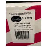 WA 3 - Darrell Lea Peanut Brittle Milk Chocolate, 17 x 160g Bars, Bulk Lot