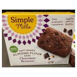 Simple Mills Almond Flour Bars Chocolate Brownie 4 Boxes (20 Bars) - Best by 05/2025