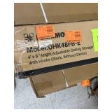 FLEXIMOUNTS OHK Frame-Only Series 48 in. W x 96 in. D x 22-40 in. H Black Ceiling Mounted Overhead Garage Storage Rack with Hooks