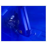 (2 Pack) HDX 45 gal. Blue Heavy Duty Outdoor Recycling Trash Can with Wheels and Attached Lid
