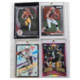 Nick Chubb 2018 Rookie Panini Prizm, Brett Favre Topps Chrome Legends of the Gridiron, Amon-Ra St. Brown Rookie 2018 Panini Prizm, Tom Brady Topps Magic Aerial Attack
