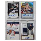 Forrest Wall 2014 Panini Prizm Prospect Signatures Auto Numbered Press Proof 5/100, Nash Walters 2015 Panini Contenders Auto, Derek West 2014 Perfect Game Auto, Evan White 2017 Panini Stars & Stripes 