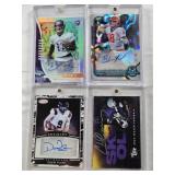 Brandon Peters 2022 1st Bowman Chrome Auto Numbered 156/199, Dillon Mitchell Rookie 2019 Panini Auto Numbered 88/100, Drew Plitt 2022 Sage Artistry Auto, Vikings SKOL 2022 Season Schedule Card w/Chad 