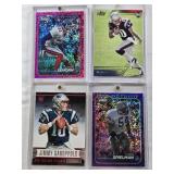 Chris Spielman 2024 Topps Chrome Refractor Numbered 51/275, Jason Sehorn 2024 Topps Chrome Refractor Numbered 196/399, Jimmy Garoppolo 2014 Topps Prime Rookie, Jimmy Garoppolo 2014 Panini Rookie