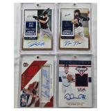 Nick Neidert 2015 Panini Contenders Auto, Glenn Otto 2017 Panini USA Baseball Stars & Stripes Patch Auto 020/299, Tyler Nevin 2015 Panini Contenders Auto, Tyler Thompson 2015 Panini USA Baseball Box S