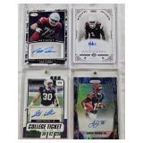 Martin Emerson 2022 Onyx Vintage Auto, John Ross III 2017 Panini Prizm Auto Numbered 05/25, Abe Lucas 2022 Sage Artistry Auto, Garret Wallow 2021 Panini Contenders College Ticket Auto