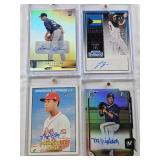 Lucius Fox 2015 Panini Contenders Auto, Marcos Diplan 2015 1st Bowman Chrome Auto Numbered 351/499, Jake Cousins Rookie 2022 Panini Contenders Auto, Anderson Espinoza 2016 Topps Heritage Auto