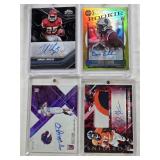 Bryan Edwards 2020 Panini Legacy Rookie Auto, DaeSean Hamilton 2018 Panini Origins Auto Patch, Jamaal Charles 2024 Topps Chrome Black Auto, Tanner Vallejo 2017 Panini Elite Draft Picks Auto Numbered 4