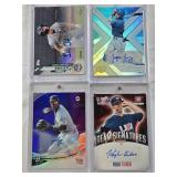 Dominic Fletcher 2020 Topps Pro Debut Auto, Lucius Fox 2021 Bowman Platinum Auto Numbered 126/150, Hugh Fisher 2014 Panini USA Baseball Auto Numbered 067/299, Jayce Easley 2021 Panini Elite Extra Edit