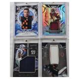 Brian Robinson Jr. 2022 Panini Prizm Rookie Patch, Alshon Jeffery 2012 Bowman Sterling Jumbo Rookie Relic, Chase Brown 2023 Panini Rookie Sweaters Patch, Michael Gallup 2018 Panini Mammoth Material Nu