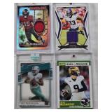 Dalvin Cook 2020 Panini Certified Patch 154/299, J.J. McCarthy 2024 Panini Score Rookie, Jalen McMillan 2024 Topps Chrome Rookie Patch, Tua Tagovailoa 2020 Panini Donruss Rated Rookie
