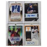 Coby Weaver 2013 Panini USA Baseball Champions Auto 10/26, Christin Stewart 2015 Panini Contenders Auto, Nomar Mazara 2015 Donruss Elite Extra Edition Patch Auto 31/49, Robert Stephenson 2011 Panini E