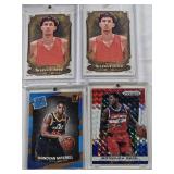Zaccharie Risacher 2024 Topps Allen & Ginter, Zaccharie Risacher 2024 Topps Allen & Ginter, Bradley Beal 2013-14 Panini Prizm Refractor, Donovan Mitchell 2017-18 Panini Donruss Rated Rookie
