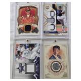 Justus Sheffield 2018 Panini Elite Extra Edition Patch Relic, Ben Schwartz 2019 Allen & Ginter Relic, Myke Towers 2024 Allen & Ginter Patch, Max Muncy 2021 Topps All-Star Game Patch