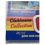 Nate Pearson 2020 Topps Heritage Clubhouse Collection Patch 31/99, Alfonso Soriano 2020 Topps Derek Jeter Final Season Patch, Henry Davis Rookie 2024 Topps Holiday Relic, D.J. Baxendale 2013 Panini Dr