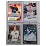 Andrew Stevenson 2018 Panini Prestige Auto 186/199, Eloy Jimenez 2018 Donruss Optic Rated Prospect Auto, Isaac Gutierrez 2013 Panini Certified Champions Auto 42/49, Greyson Jenista 2019 Topps Auto