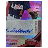Andrew Stevenson 2018 Panini Prestige Auto 186/199, Eloy Jimenez 2018 Donruss Optic Rated Prospect Auto, Isaac Gutierrez 2013 Panini Certified Champions Auto 42/49, Greyson Jenista 2019 Topps Auto