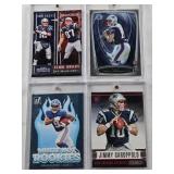 Jimmy Garoppolo 2014 Bowman Chrome Rookie, Jimmy Garoppolo 2014 Panini Rookie, Tom Brady/Rob Gronkowski with James White/Brandin Cooks 2017 Panini Team Quads, Malik Nabers 2024 Panini White Hot Rookie