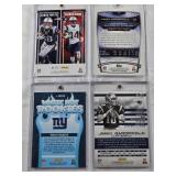 Jimmy Garoppolo 2014 Bowman Chrome Rookie, Jimmy Garoppolo 2014 Panini Rookie, Tom Brady/Rob Gronkowski with James White/Brandin Cooks 2017 Panini Team Quads, Malik Nabers 2024 Panini White Hot Rookie