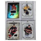 Kevin Fiala 2015-16 Upper Deck Champs Rookie Relic, Shane Prince 2015-16 Upper Deck Champs Rookie Auto, Juuso Valimaki 2018-19 Upper Deck Trilogy Rookie PremieresJersey Patch 302/499, Teuvo Teravainen