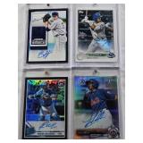 J.C. Correa 2022 Topps Pro Debut Auto, Luis Carpio 2017 1st Bowman Chrome Refractor Auto, Brent Honeywell 2015 Panini Chronicles Patch Auto, Reese McGuire 2019 Donruss Optic Rated Rookie Auto 38/50