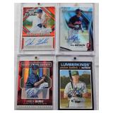 Will Benson 2016 Bowman Platinum Auto, Peyton Burdick 2020 Topps Heritage Auto, Foster Griffin 2014 Panini Prizm Draft Picks Auto 83/100, Brock Burke 2014 Elite Extra Edition Auto Numbered 667/199