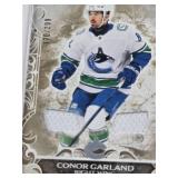 Conor Garland 2024-25 Upper Deck Artifacts Patch 170/299, Daniel Sprong 2015-16 Upper Deck Champs Rookie Relic, Jacob Markstrom 2022-23 Upper Deck Trilogy Black Patch, Maxime Comtois 2018-19 Upper Dec