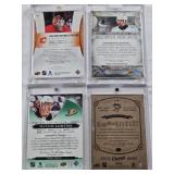 Conor Garland 2024-25 Upper Deck Artifacts Patch 170/299, Daniel Sprong 2015-16 Upper Deck Champs Rookie Relic, Jacob Markstrom 2022-23 Upper Deck Trilogy Black Patch, Maxime Comtois 2018-19 Upper Dec