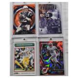 Tom Brady 2016 Panini Playoff Thunder, Russell Wilson 2021 Panini Prizm, Tom Brady 2013 Topps Stratospheric Stats, Aidan Hutchinson 2022 Panini Score Rookie