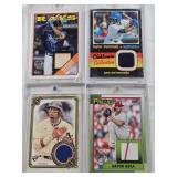 Taylor Trammell 2020 Topps Heritage Clubhouse Collection Patch, Aaron Nola 2025 Topps Patch, Wander Franco 2023 Topps Baseball Relic, Christopher Morel 2023 Allen & Ginter Patch