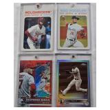 Luis Patino 2020 Topps Heritage Numbered 06/50, Leody Taveras 2020 Topps Heritage, Mike Trout 2022 Topps Chrome Refractor, Mike Trout 2022 Panini Diamond Kings