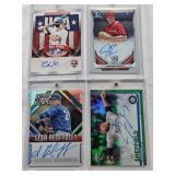 Jakson Reetz 2014 1st Bowman Chrome Auto, Justus Sheffield Rookie 2019 Topps Chrome Auto 65/99, Cole Stobbe 2015 Panini Elite Extra Edition Auto 44/49, Sean Reid-Foley 2014 Panini Draft Picks Press Pr