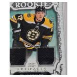 Roman Turek 2003 Pacific Patch 771/1475, Ryan Donato 2018-19 Upper Deck Artifacts Rookie Patch 210/499, Jason Spezza 2005-06 Upper Deck Trilogy Auto, Joey Keane 2021-22 Upper Deck Rookie Patch