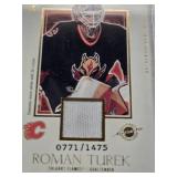 Roman Turek 2003 Pacific Patch 771/1475, Ryan Donato 2018-19 Upper Deck Artifacts Rookie Patch 210/499, Jason Spezza 2005-06 Upper Deck Trilogy Auto, Joey Keane 2021-22 Upper Deck Rookie Patch