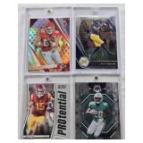 Nico Collins 2021 Panini Prizm Rookie, Devon Achane 2023 Panini Mosaic Rookie, Travis Kelce 2023 Panini Phoenix, Drake London 2022 Score Potential