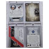 Ty Conklin 2005/06 SPx Winning Materials Jersey Patch 93/99, Nazem Kadri 2019-20 Upper Deck UD Game Jersey Patch, Barrett Hayton 2019-20 Trilogy Rookie Renditions Patch, Aleksander Barkov 2020-21 Uppe