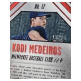 Kodi Medeiros 2014 Panini Draft Picks Prospect Signatures Auto 12/35, Kodi Medeiros 2014 Panini Draft Picks Prospect Signatures Auto, Jordan Montgomery Rookie 2017 Topps Chrome Auto, Luis Campusano Ro