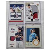 Sammy Faltine 2017 Panini Stars & Stripes Patch 184/199, Brent Honeywell 2017 Topps Heritage Clubhouse Collection Patch, Blake Trahan 2014 Panini Collegiate Patch 19/25, Carson Fulmer 2014 Panini Coll